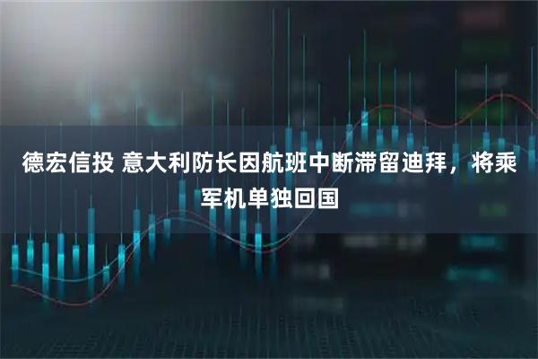 德宏信投 意大利防长因航班中断滞留迪拜，将乘军机单独回国