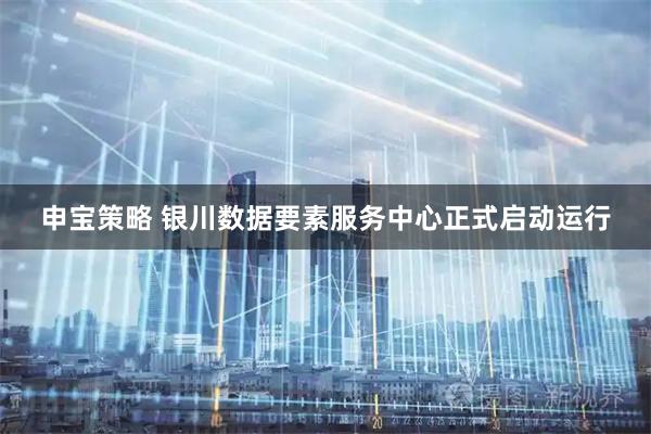 申宝策略 银川数据要素服务中心正式启动运行