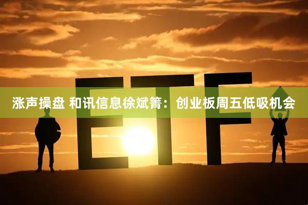 涨声操盘 和讯信息徐斌箐：创业板周五低吸机会