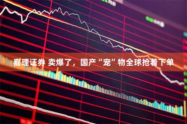 嘉理证券 卖爆了，国产“宠”物全球抢着下单